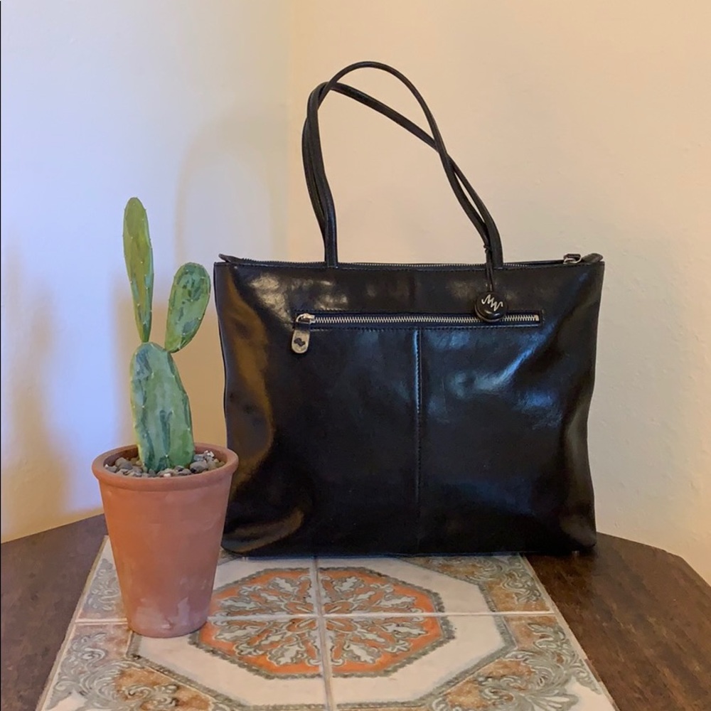 Vintage Monsac Black Leather Purse